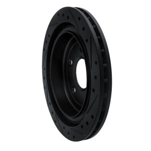 Cadillac XLR Brake Rotor (1) - Rear Left - R1 Concepts - Drilled & Slotted - Black - `97-`13